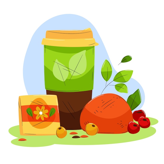 Flat design eco cup illustration