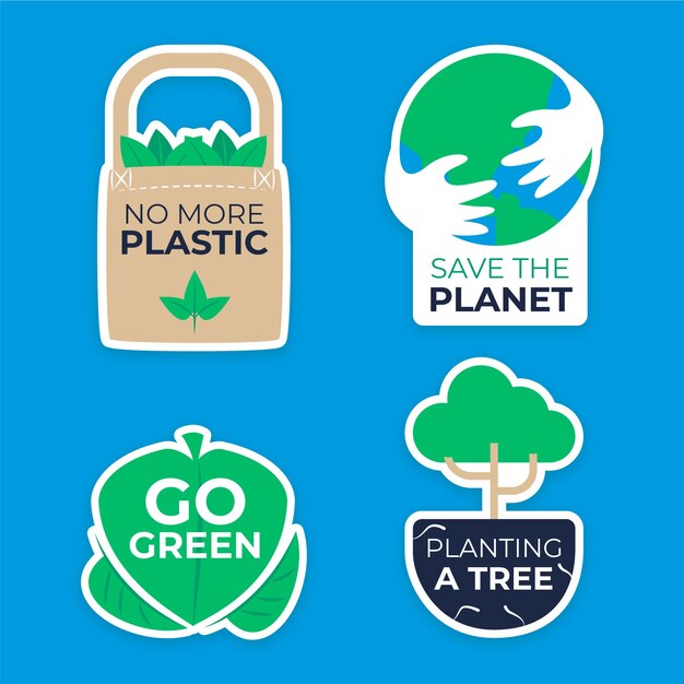 Flat design ecology badges