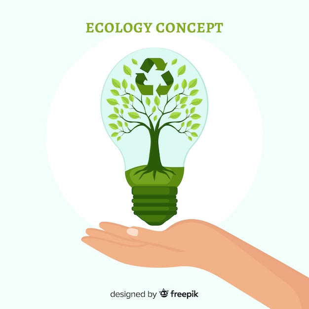 Free Vector flat design ecology concept with natural elements