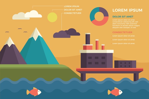 Free Vector flat design ecology infographic with retro colors