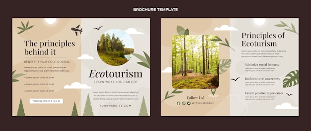 Flat design ecotourism brochure