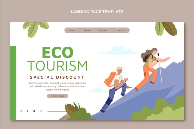 Flat design ecotourism design template