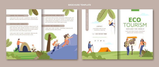 Free Vector flat design ecotourism design template