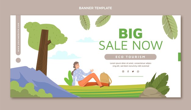 Flat design ecotourism design template