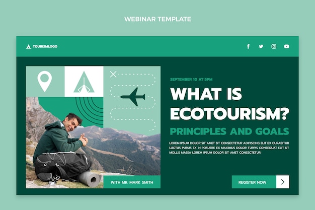 Flat design ecotourism webinar