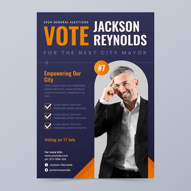 Flat design election poster design