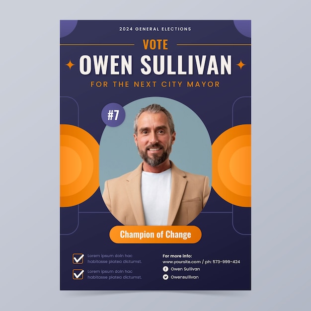 Flat design election poster design