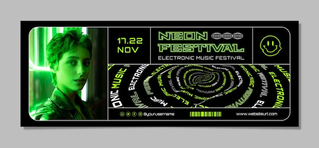 Flat design electronic music fest facebook cover