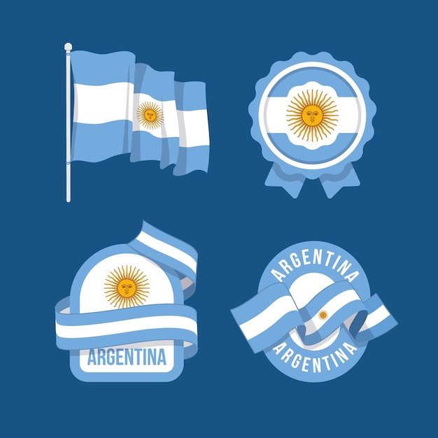 Free vector flat design elements collection for argentinian may 25 revolution