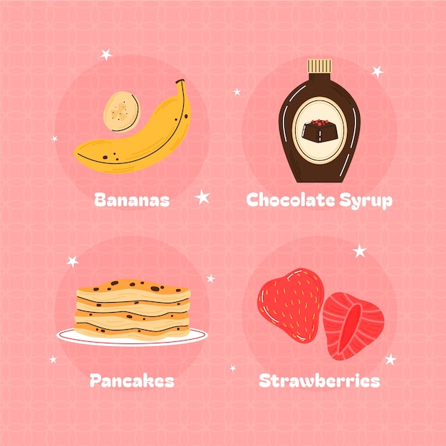 Free Vector flat design elements collection for pancake day