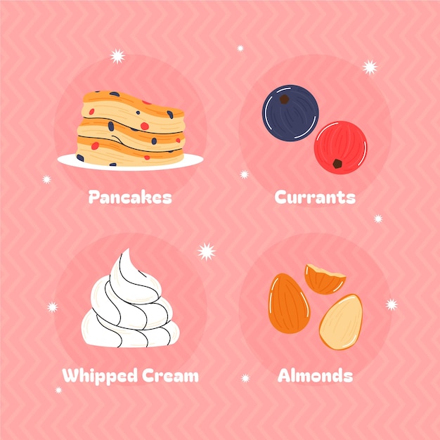 Free Vector flat design elements collection for pancake day