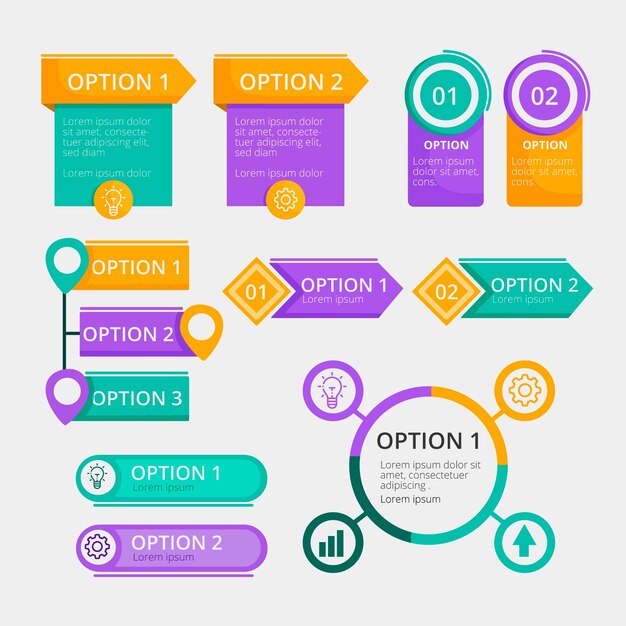 Flat design elements infographic