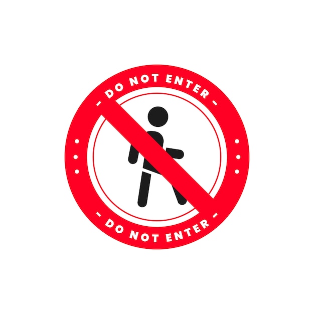 Flat design do not enter sign design