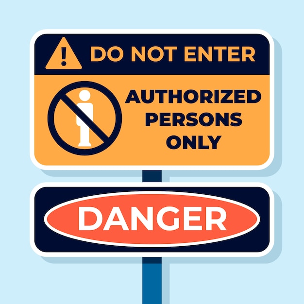 Flat design do not enter sign design