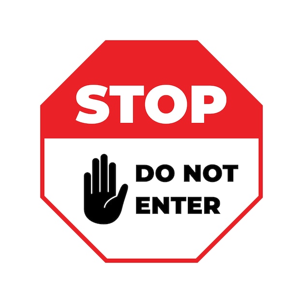 Flat design do not enter sign