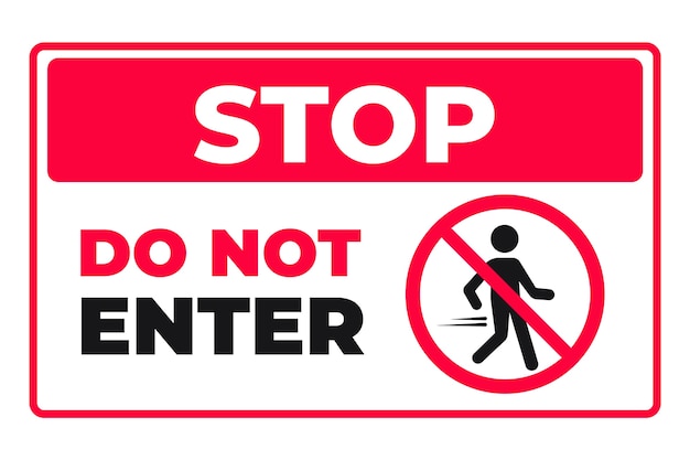 Flat design do not enter sign