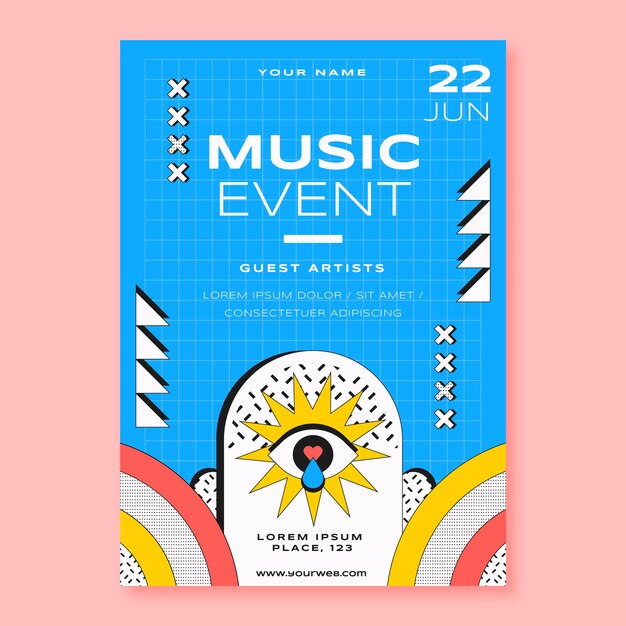 Flat design event poster template