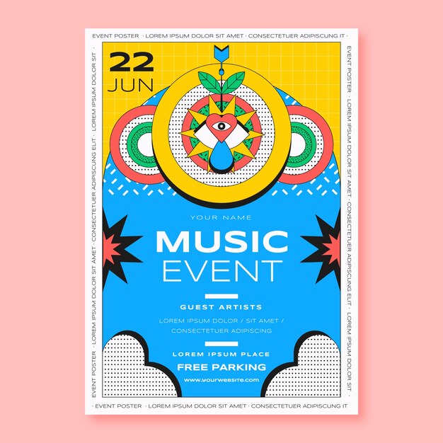 Flat design event poster template