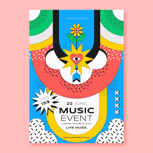 Flat design event poster template