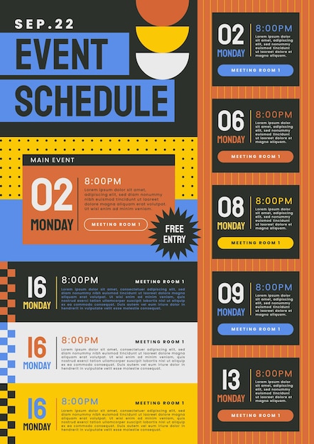 Free Vector flat design event schedule design