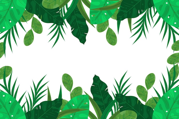 Flat design exotic leaves background