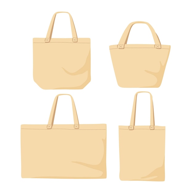 Flat design fabric bag collection