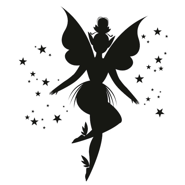 Free vector flat design fairy silhouette illustration