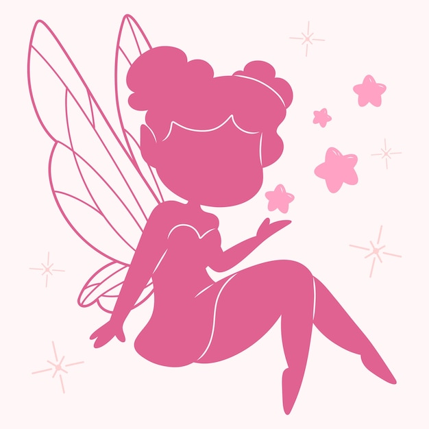 Free vector flat design fairy silhouette illustration