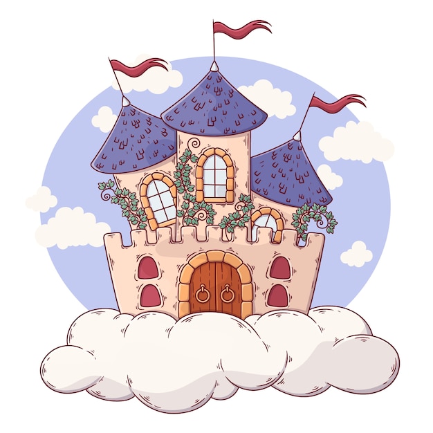 Free Vector flat design fairytale castle