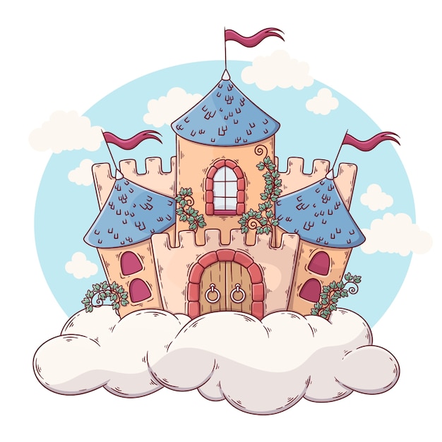 Free Vector flat design fairytale castle