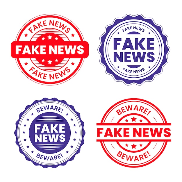 Free Vector flat design  fake news stamp