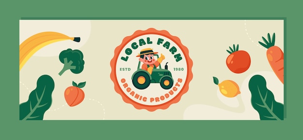 Flat design farm template design