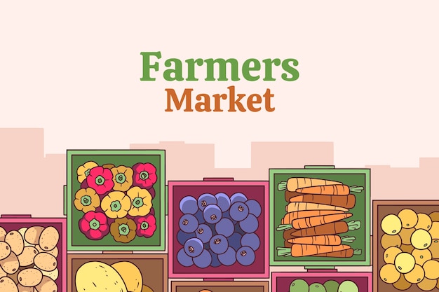 Free Vector flat design farmers market banner template