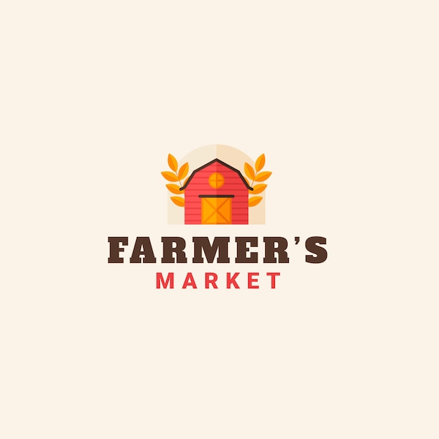 Flat design farmers market logo design