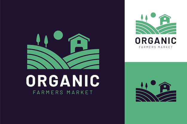 Flat design farmers market logo