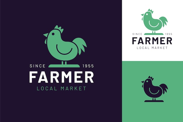 Flat design farmers market logo