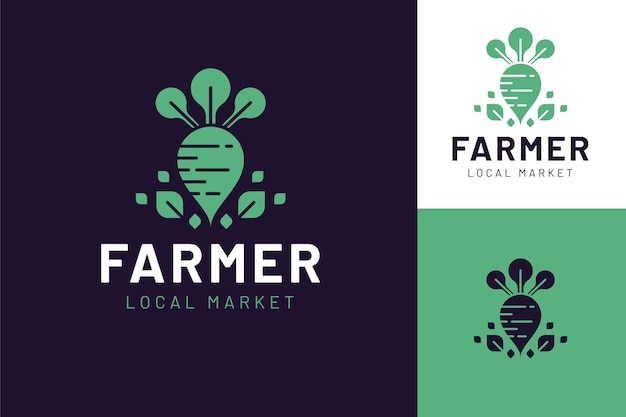 Flat design farmers market logo