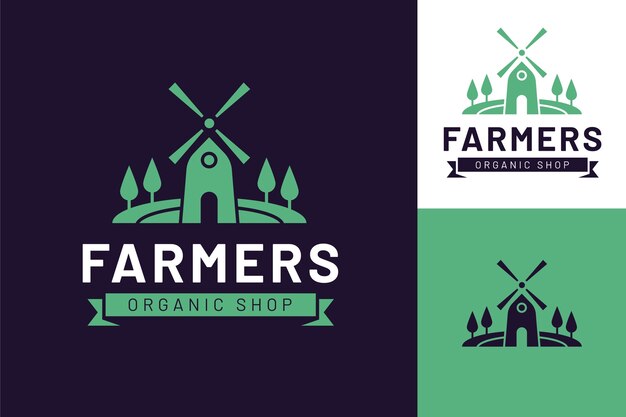 Flat design farmers market logo