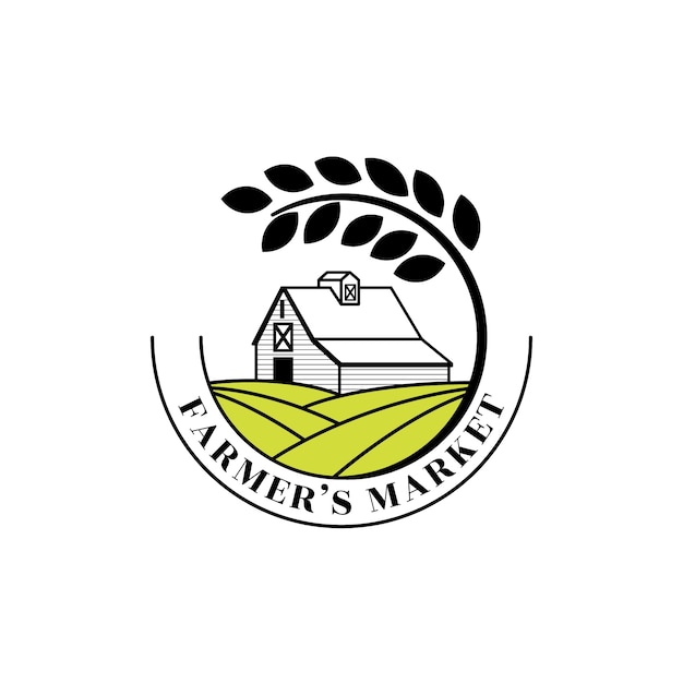 Flat design farmers market logo