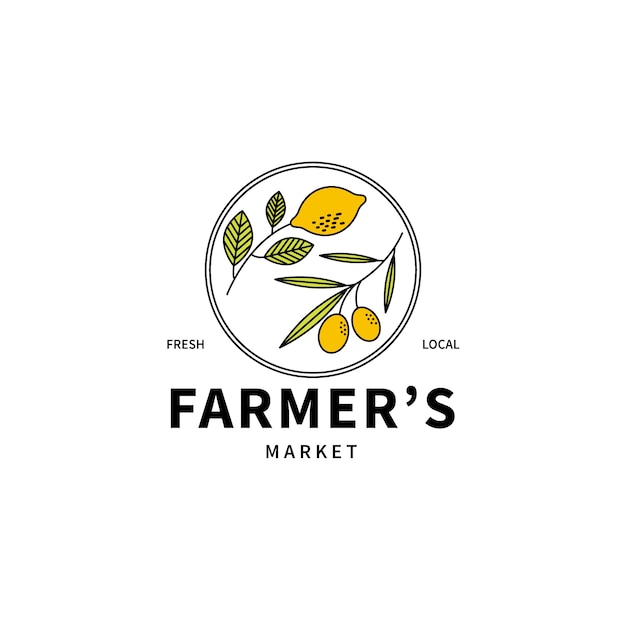 Flat design farmers market logo