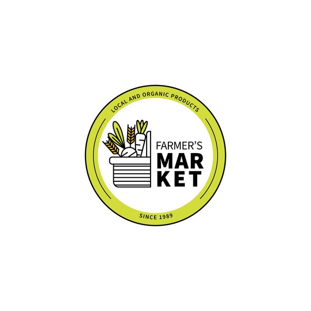 Flat design farmers market logo