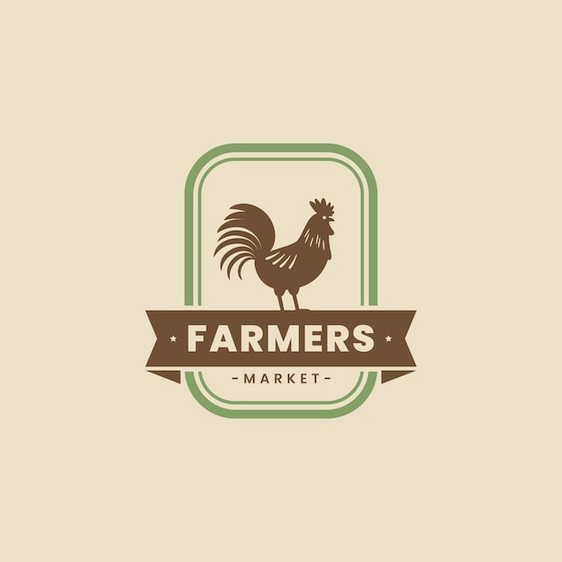 Free Vector flat design farmers market logo