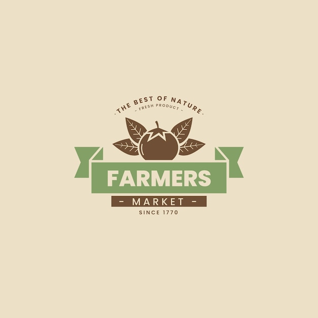 Flat design farmers market logo