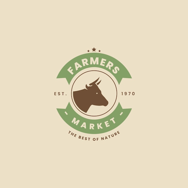 Flat design farmers market logo