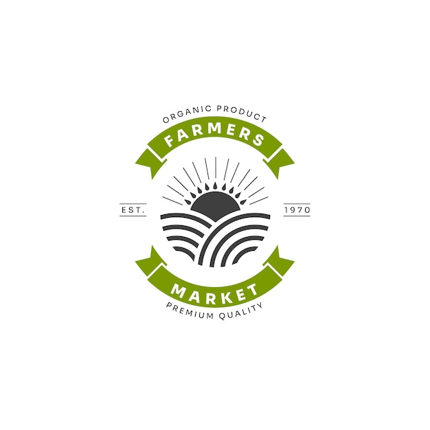 Flat design farmers market logo