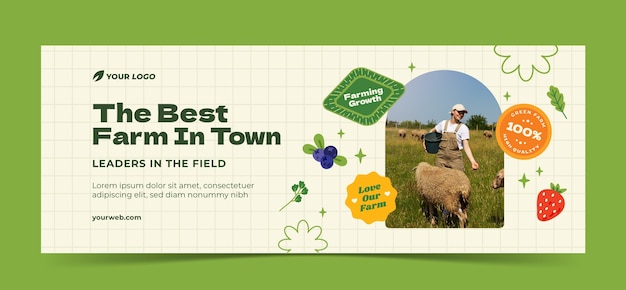 Free Vector flat design farming lifestyle facebook cover