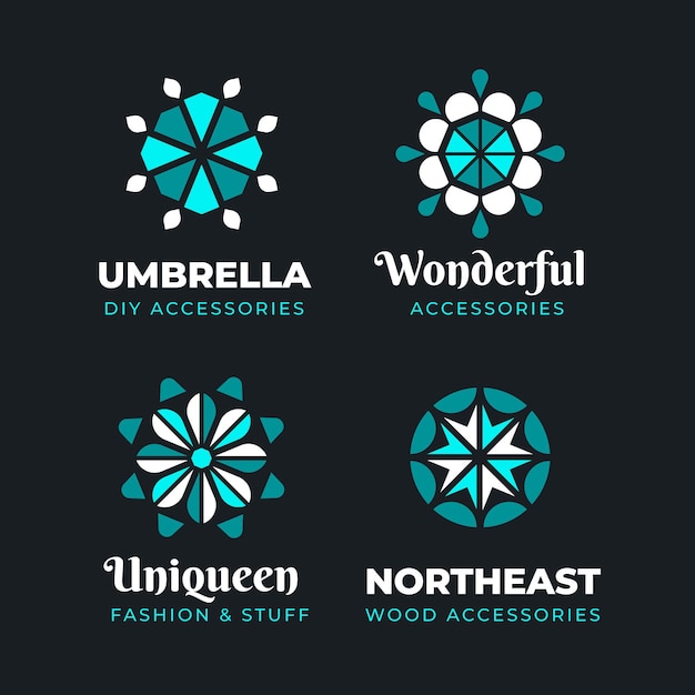 Flat design fashion accessories logo collection