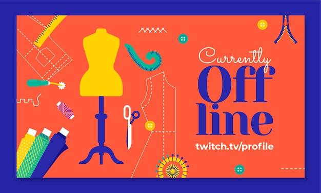 Free Vector flat design fashion atelier twitch background