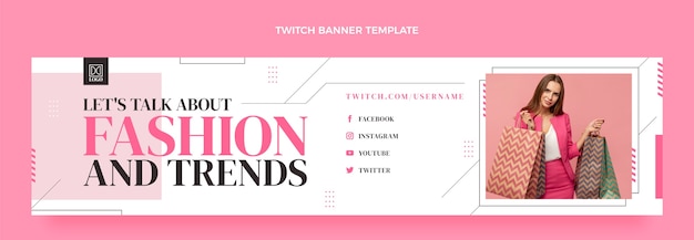 Flat design fashion boutique twitch banner