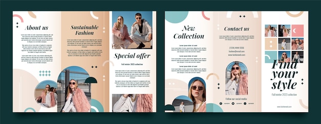 Flat design fashion collection brochure